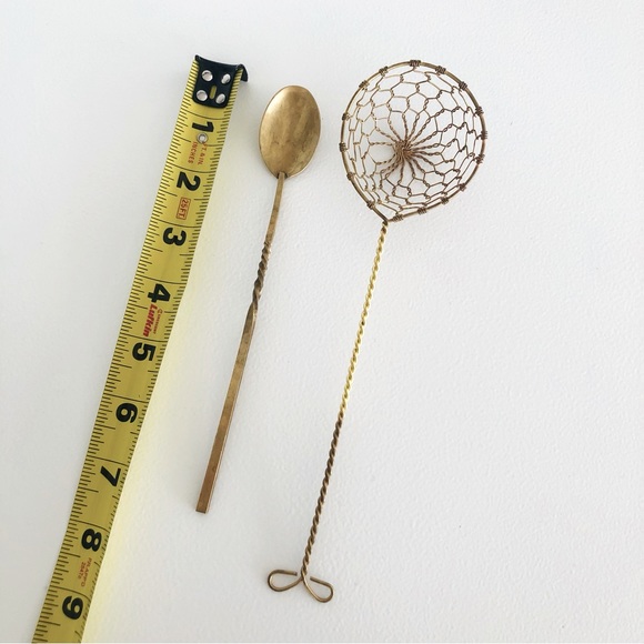 MCM Mixology Brass Bar Spoon and Strainer - Picture 2 of 2